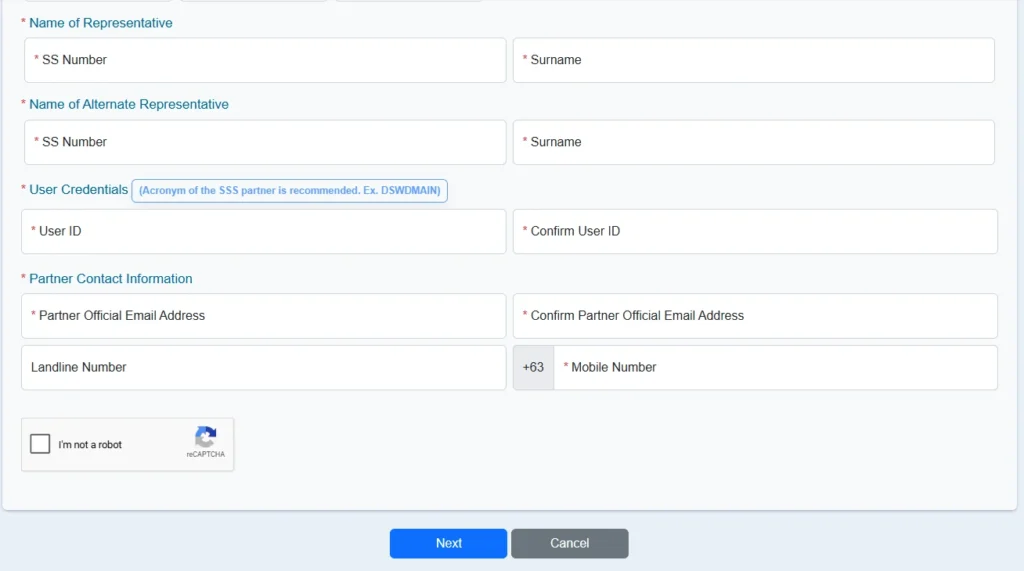 My.SSS Coverage & Collection Partner Registration Form