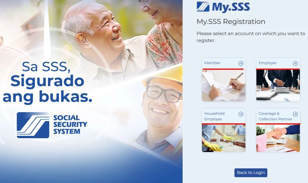 My.SSS Registration Account Types