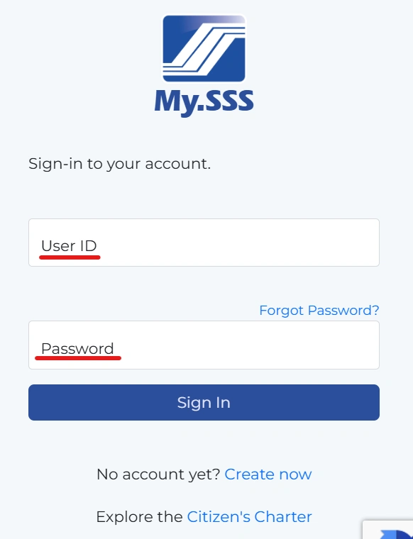 How to Log In to SSS Online - Enter your User ID and Password
