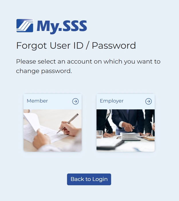 How to Reset Your SSS Password - Select Account